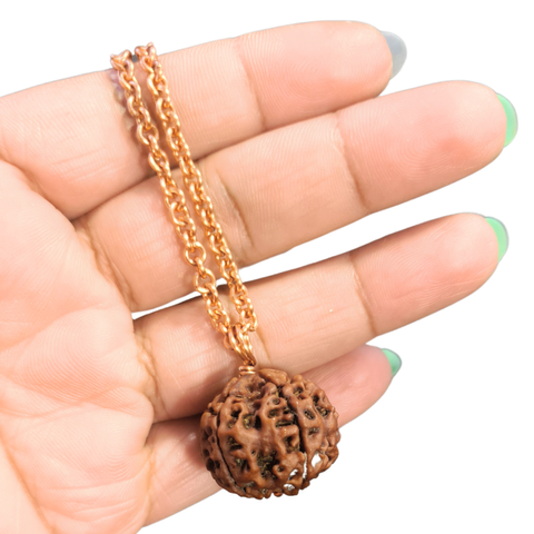 5 Mukhi Rudraksha with Copper Wrapping and Copper Chain