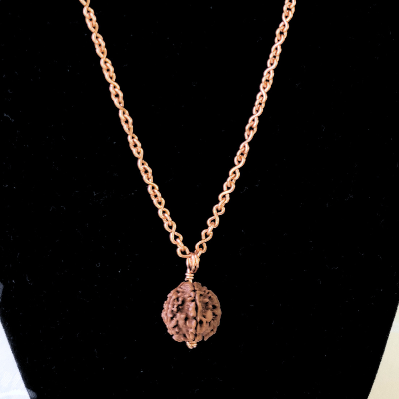 5 Mukhi Rudraksha with Copper Wrapping and Copper Chain