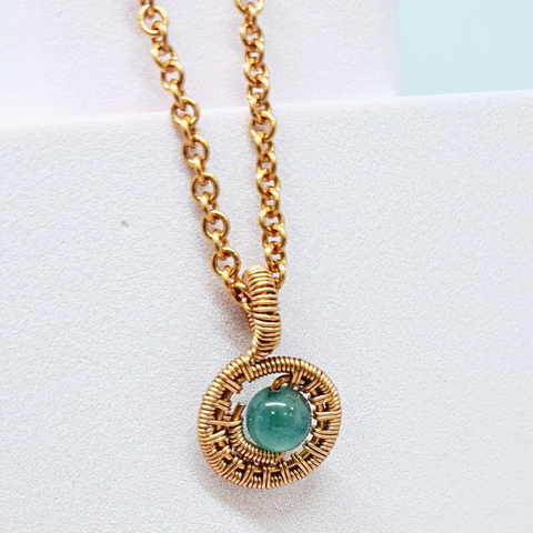 Copper Chain Necklace featuring Aventurine