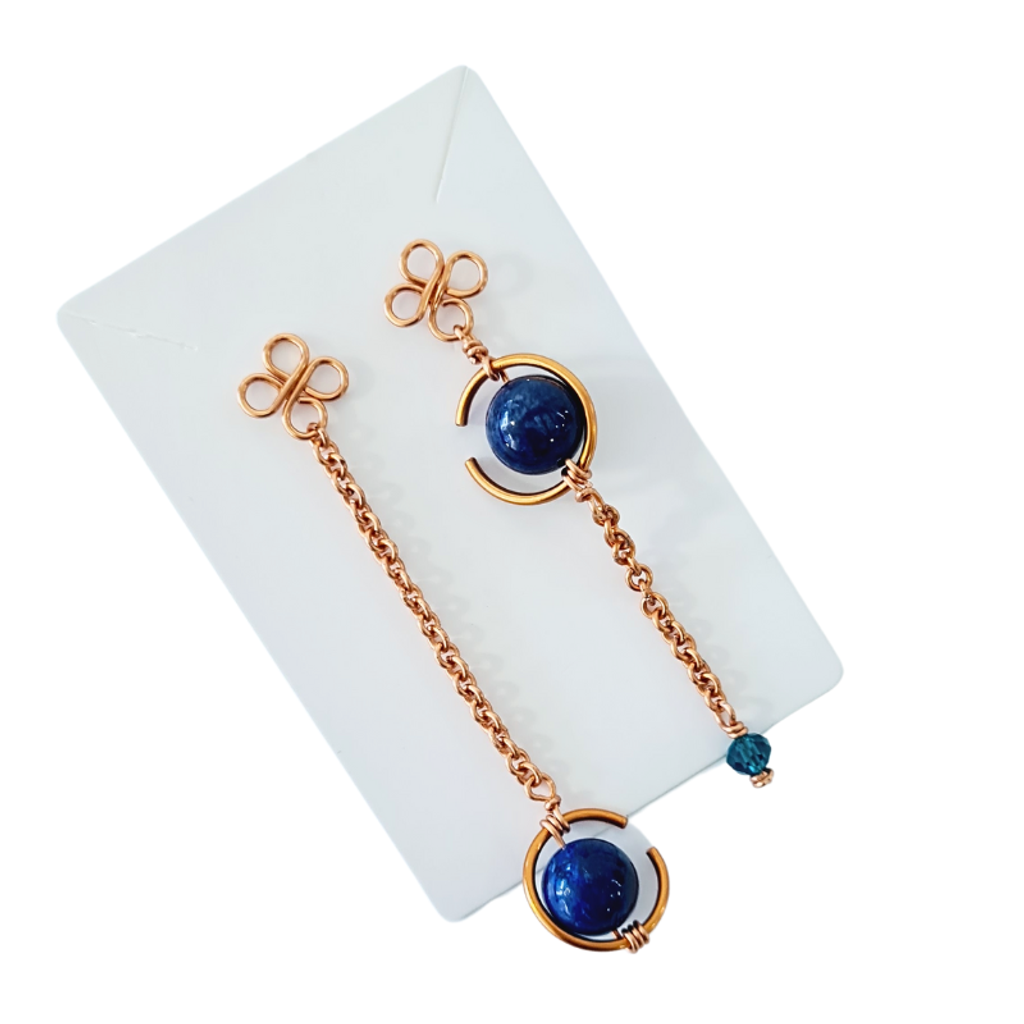 Lapis Lazuli Planet Earrings