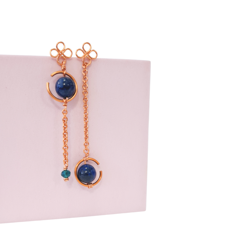 Lapis Lazuli Planet Earrings