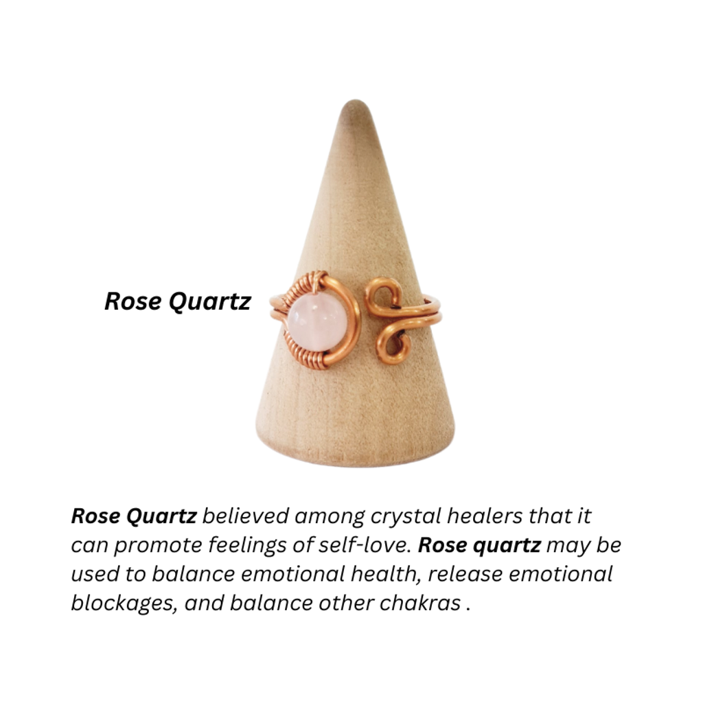Adjustable Ring with Rose Quartz