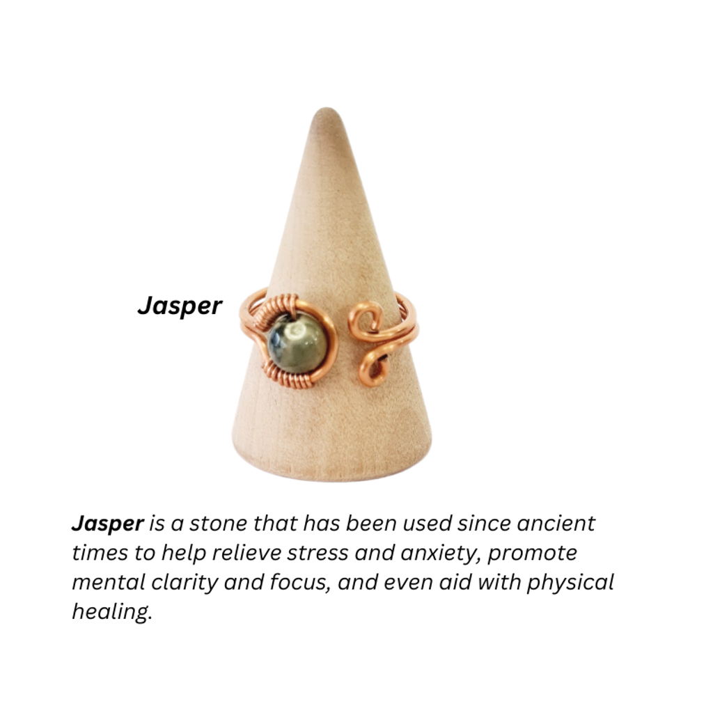 Adjustable Ring with Jasper