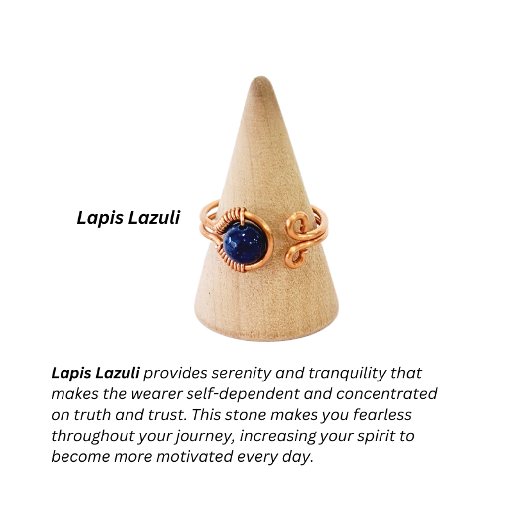 Adjustable Ring with Lapis Lazuli