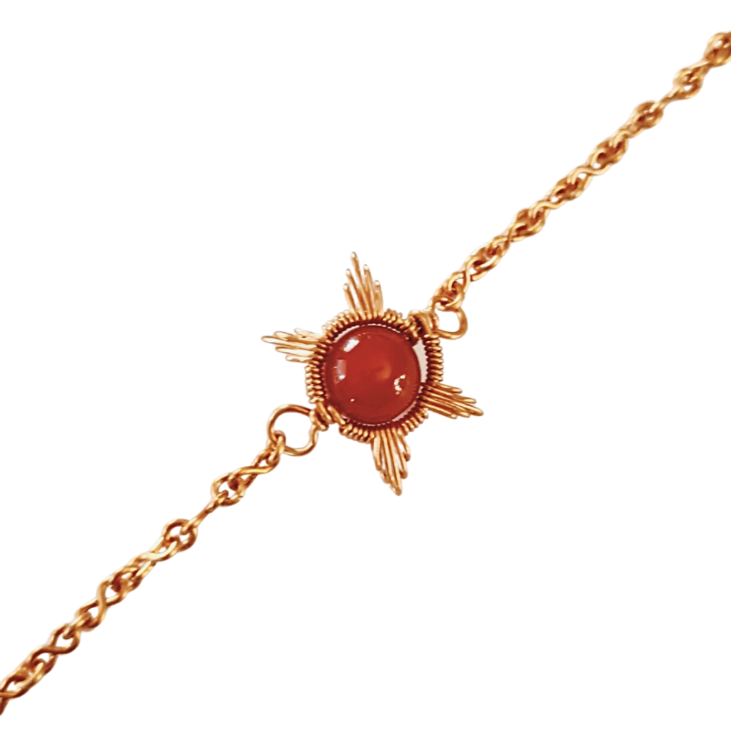 Carnelian Sun Bracelet - Hypoallergenic Copper Bracelet