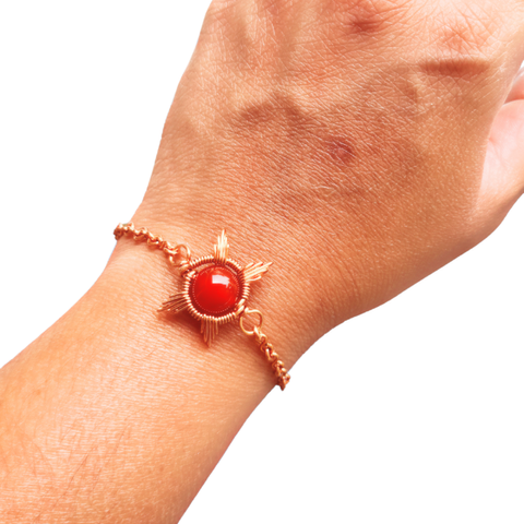 Carnelian Sun Bracelet - Hypoallergenic Copper Bracelet
