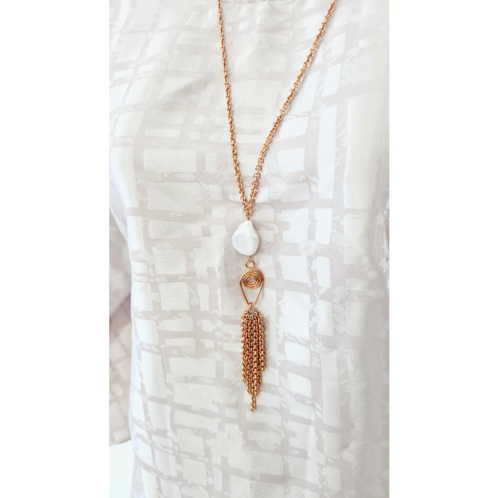 Mother's Day Gift - Baroque Pearl Long Tassel Necklace