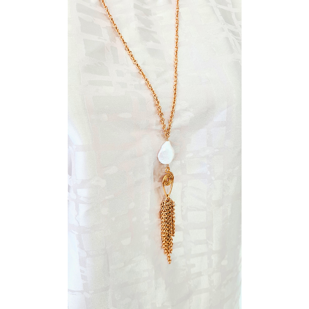 Mother's Day Gift - Baroque Pearl Long Tassel Necklace