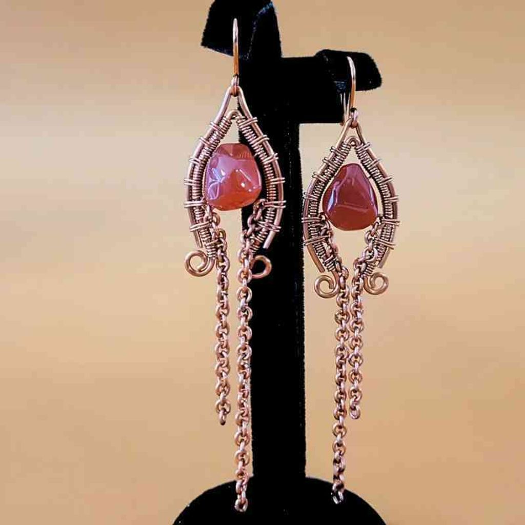 Carnelian Droplet Earrings