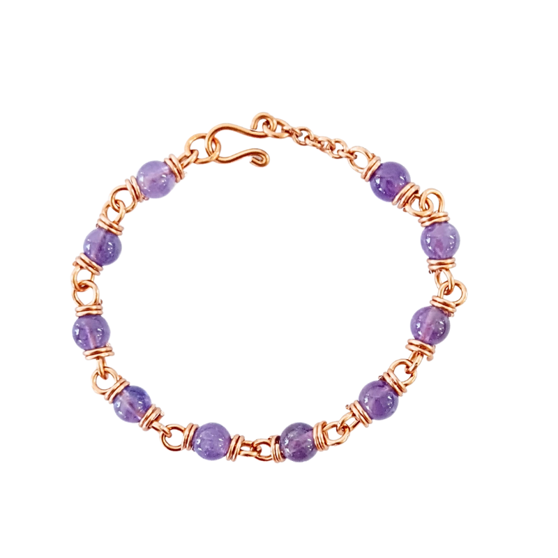 Copper Bracelet featuring Amethyst