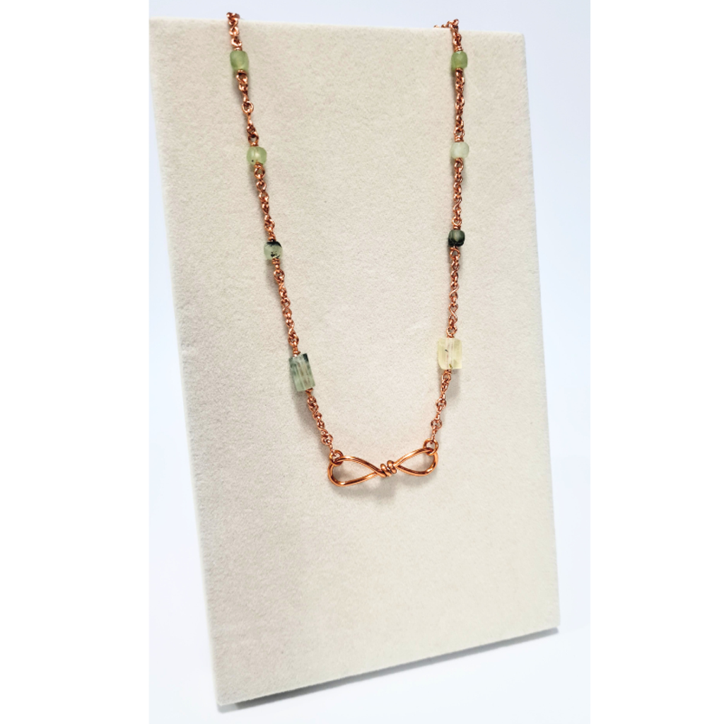 Infinity Copper Chain featuring Prehnite