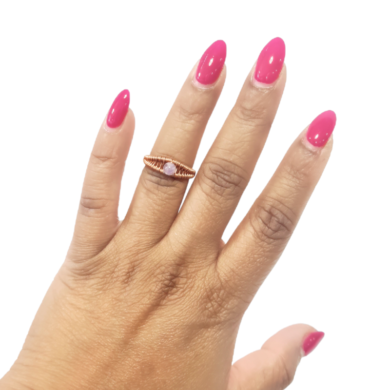Copper Ring featuring Amethyst - Unisex