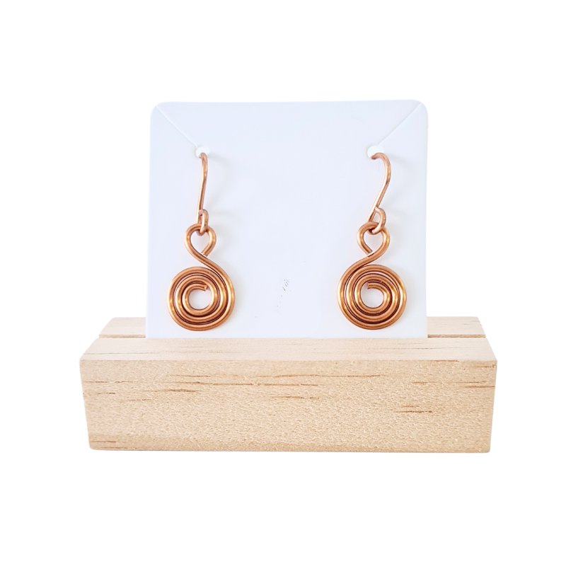 Mini Swirl Copper Earrings