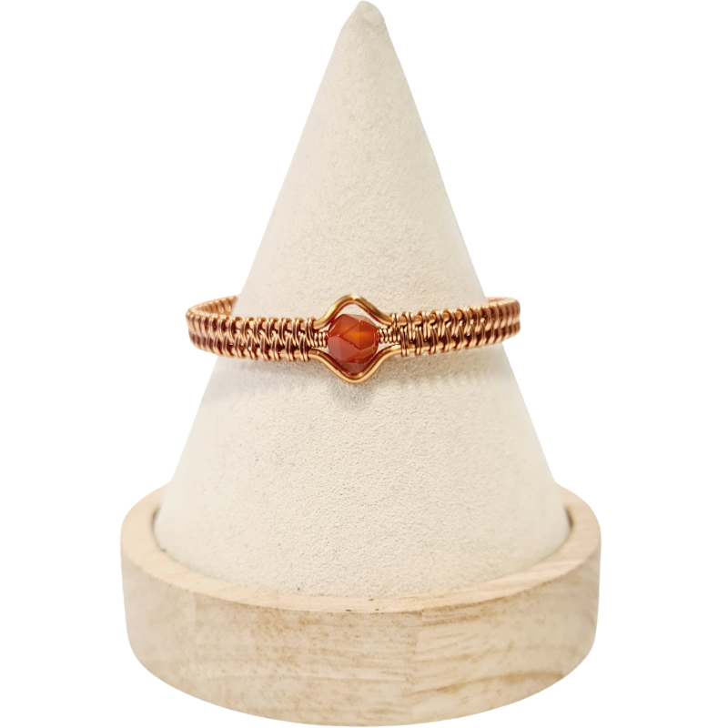 Copper Bangle featuring Carnelian
