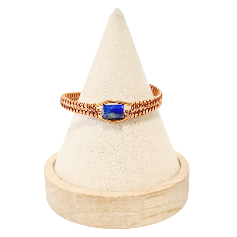 Copper Bangle featuring Lapis Lazuli