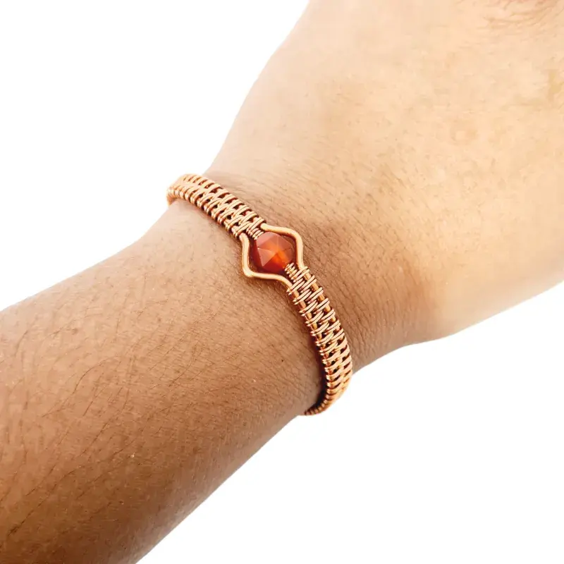Carnelian Gift Set - Copper Bangle and Necklace Set
