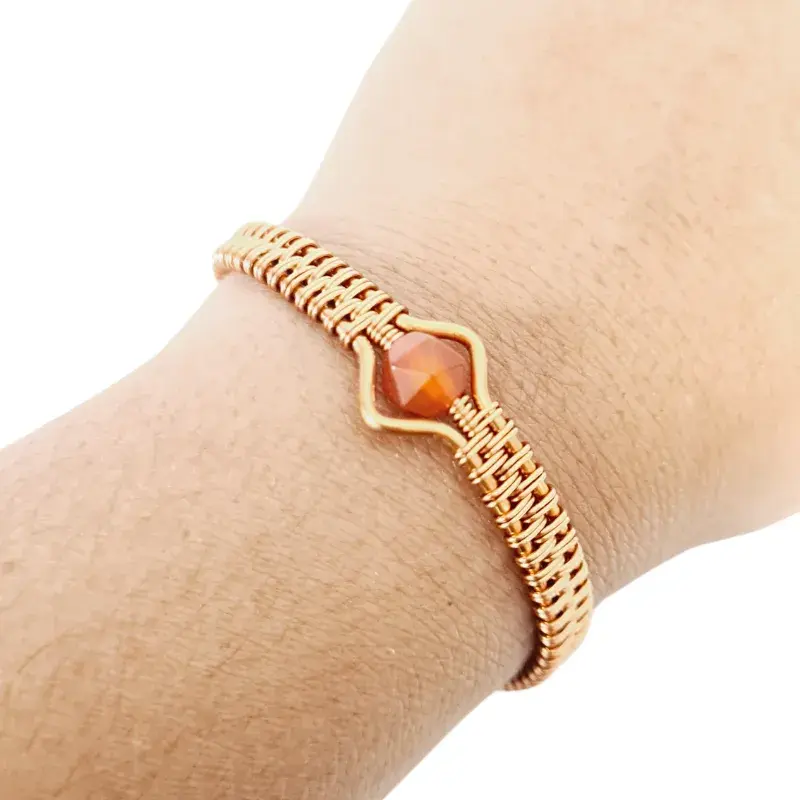 Copper Bangle featuring Carnelian