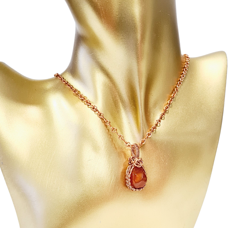 Carnelian Gift Set - Copper Bangle and Necklace Set