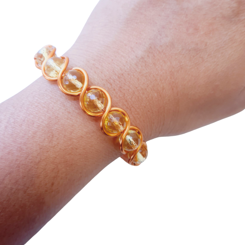 Copper Bangle with Faceted Citrine