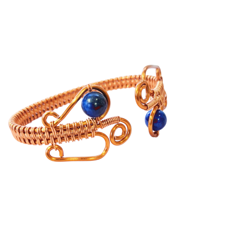 Copper Bangle with Lapis Lazuli