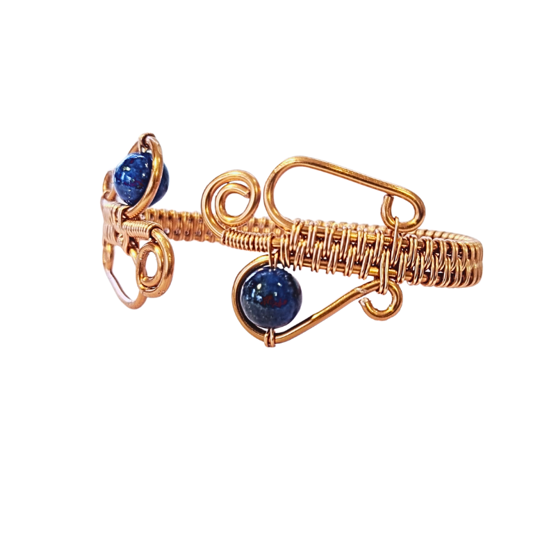 Copper Bangle with Lapis Lazuli