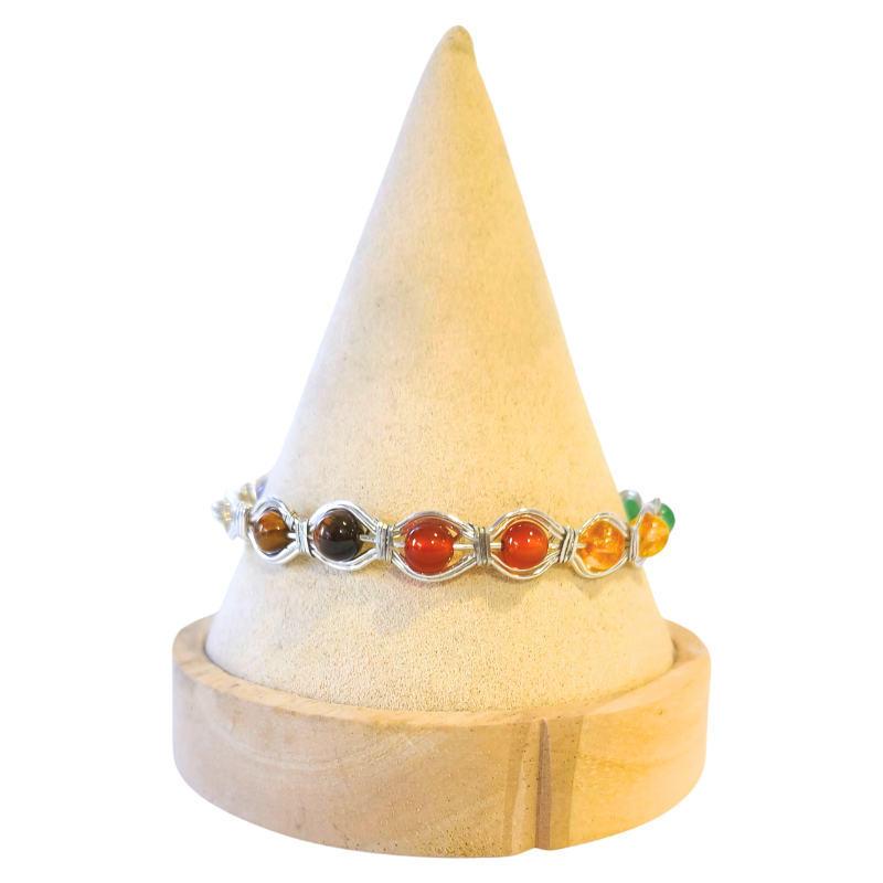 Rainbow Silver Chakra Healing Bangle