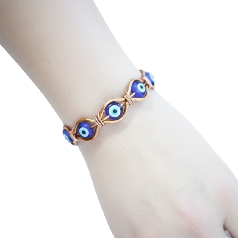Evil Eye Protection Copper Bangle