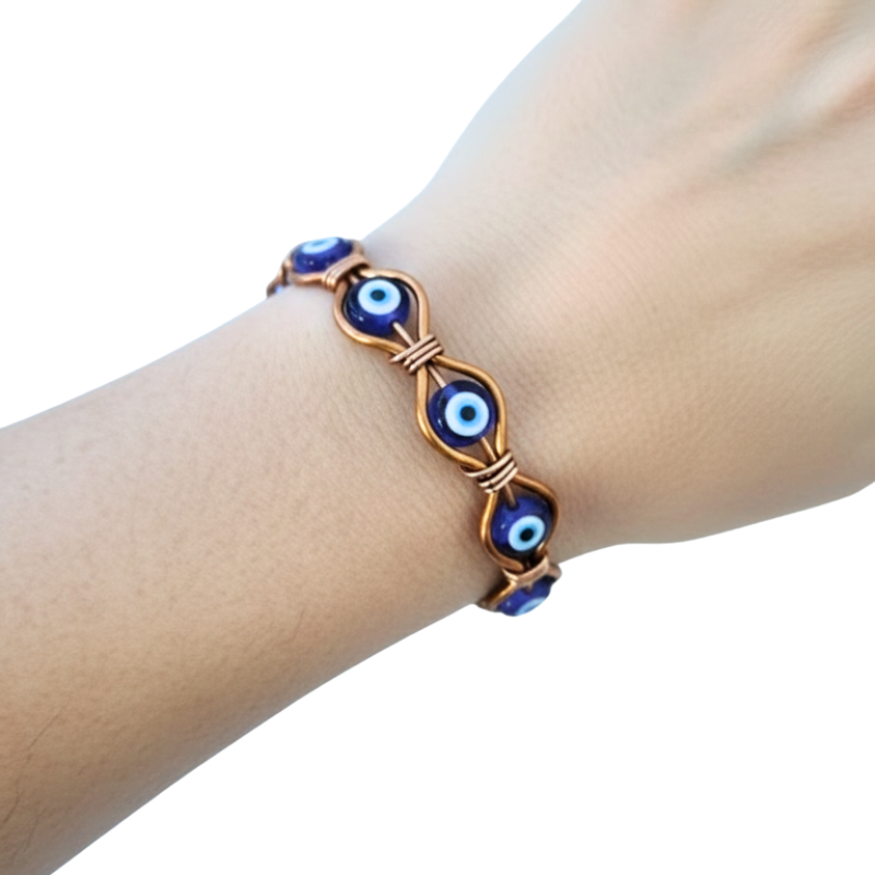 Evil Eye Protection Copper Bangle