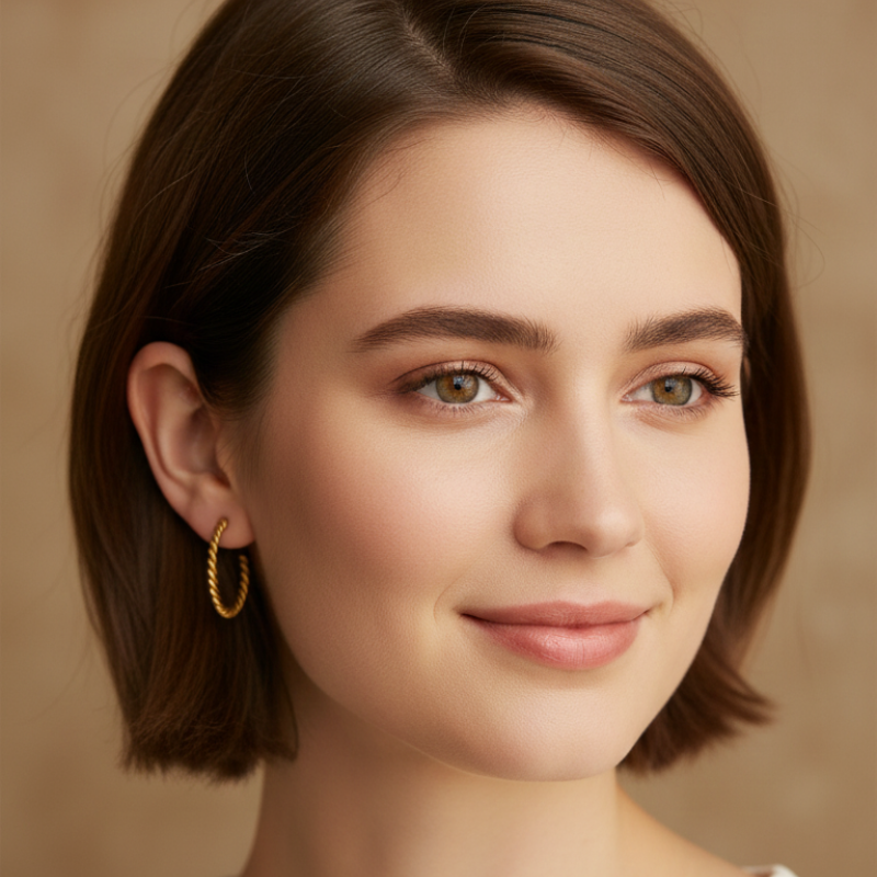 Twisted Hoop - Copper Earrings