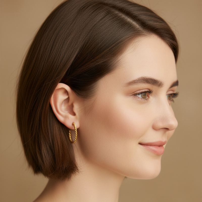 Twisted Hoop - Copper Earrings