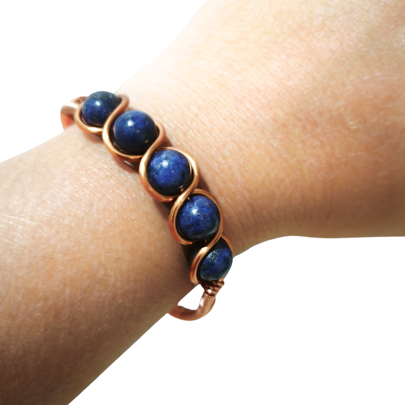 Copper Bangle with Lapis Lazuli