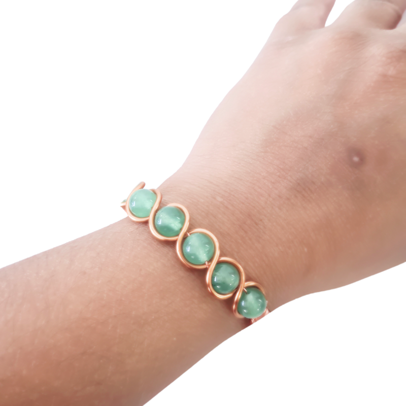 Copper Bangle with Aventurine