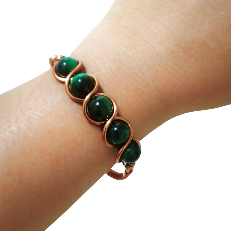 Copper Bangle with Tiger Eye