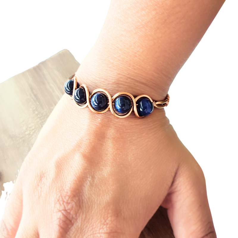 Copper Bangle with Tiger Eye