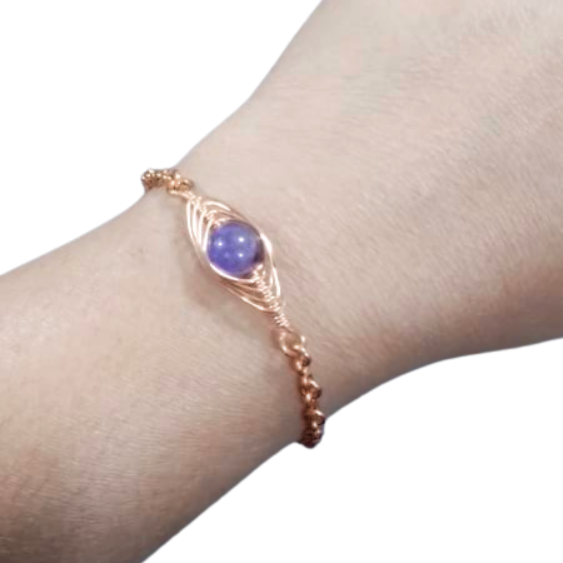 Copper Eye Bracelet featuring Amethyst