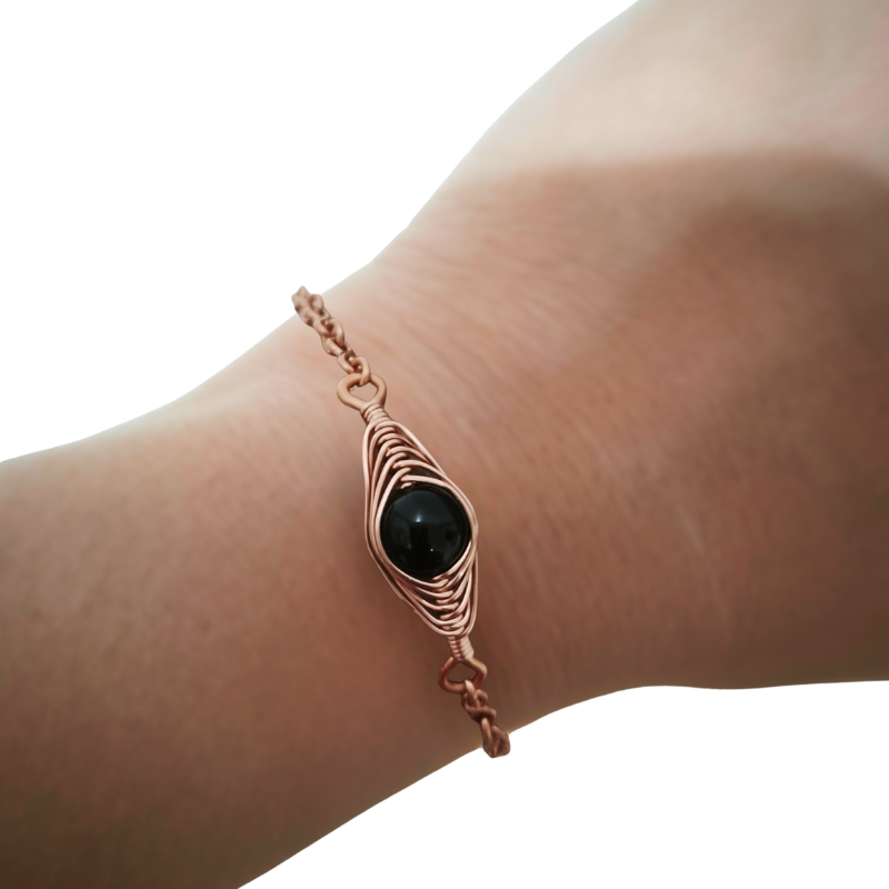 Copper Eye Bracelet featuring Black Onyx