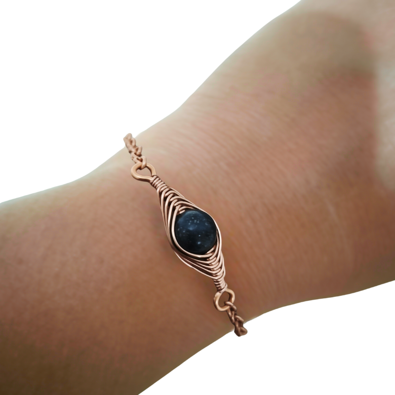 Copper Eye Bracelet featuring Lapis Lazuli