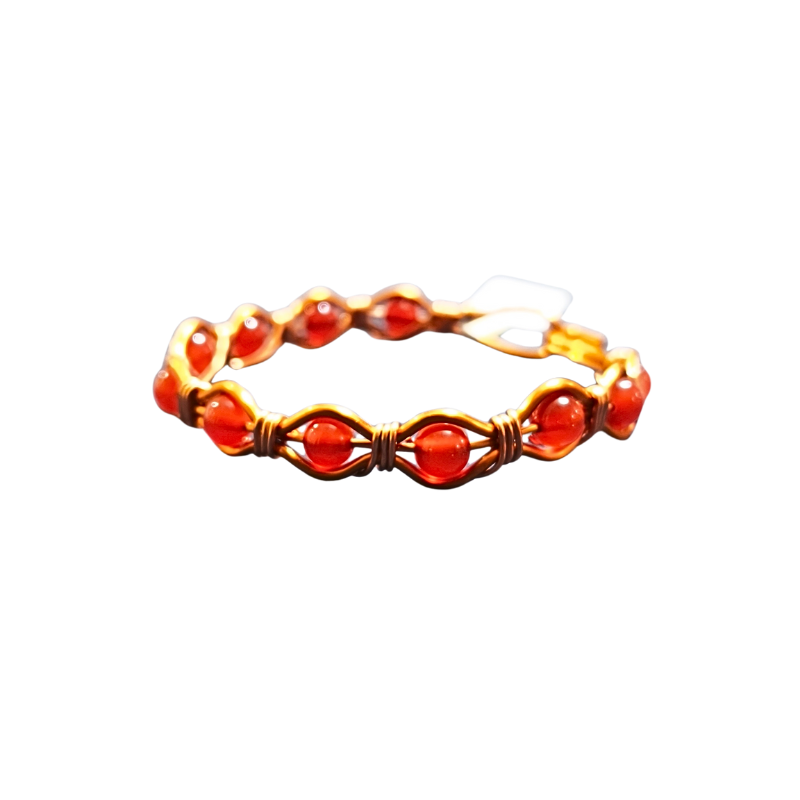 Radiant Twist Copper Bangle featuring Gemstones