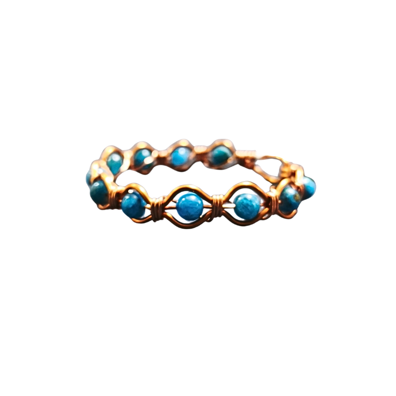 Radiant Twist Copper Bangle featuring Gemstones