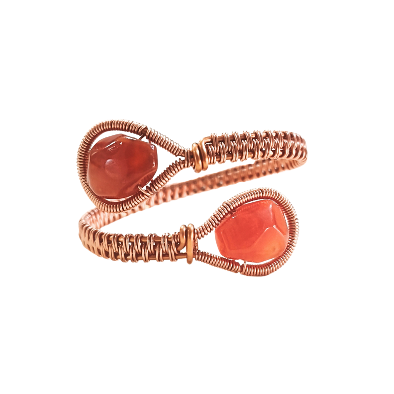 Carnelian Glow Copper Cuff Bangle