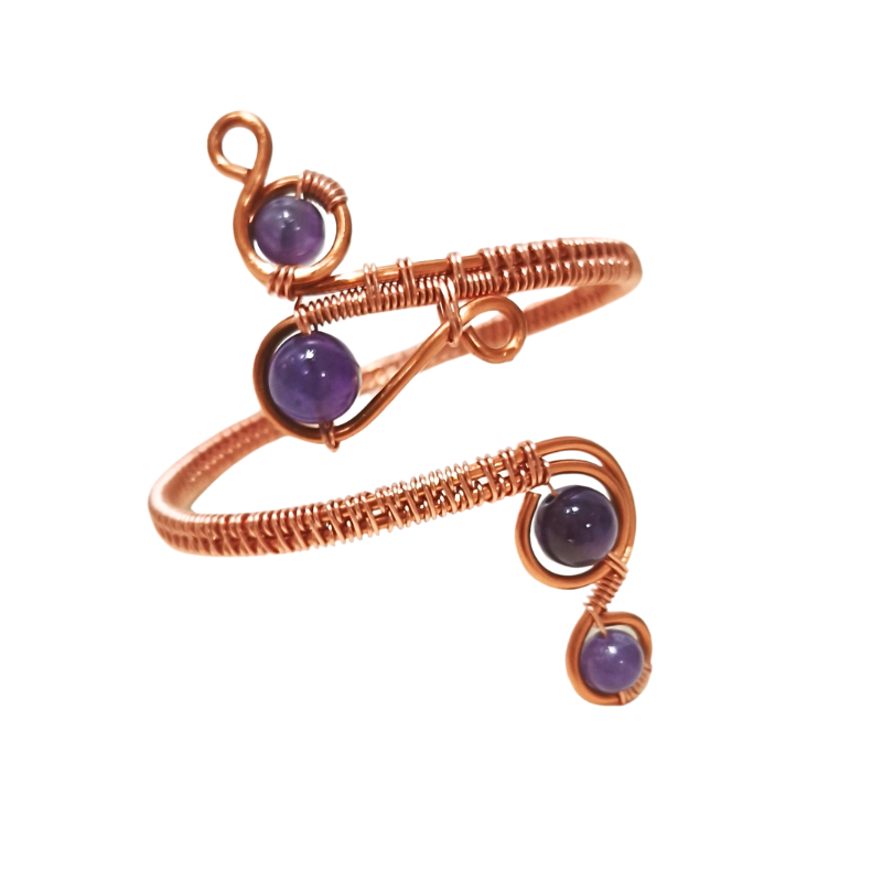 Sway Copper Bangle with Amethyst