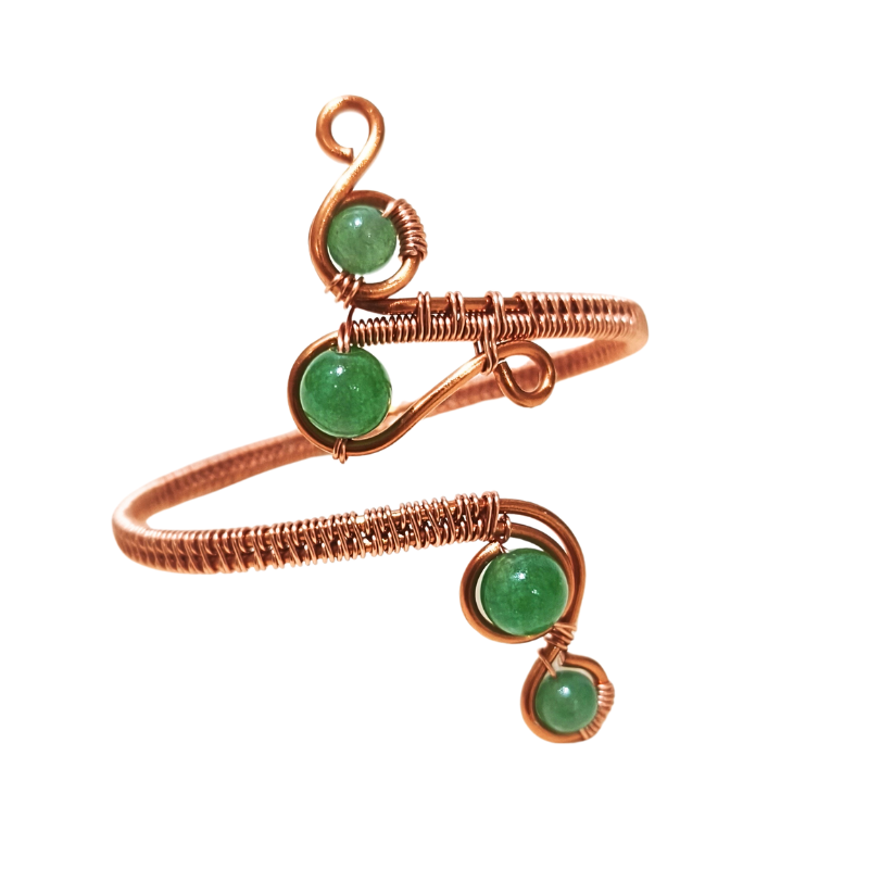 Sway Copper Bangle with Aventurine