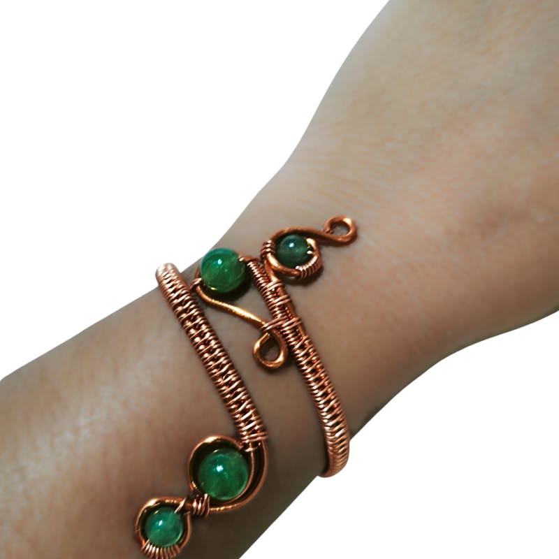 Sway Copper Bangle with Aventurine
