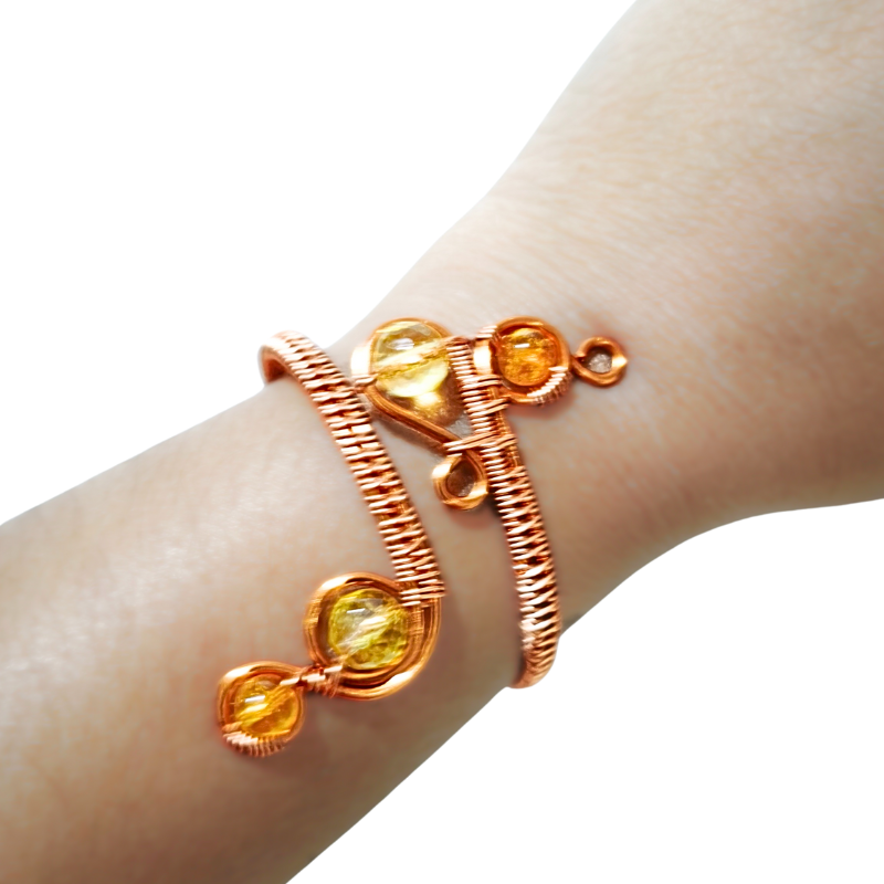 Sway Copper Bangle with Citrine