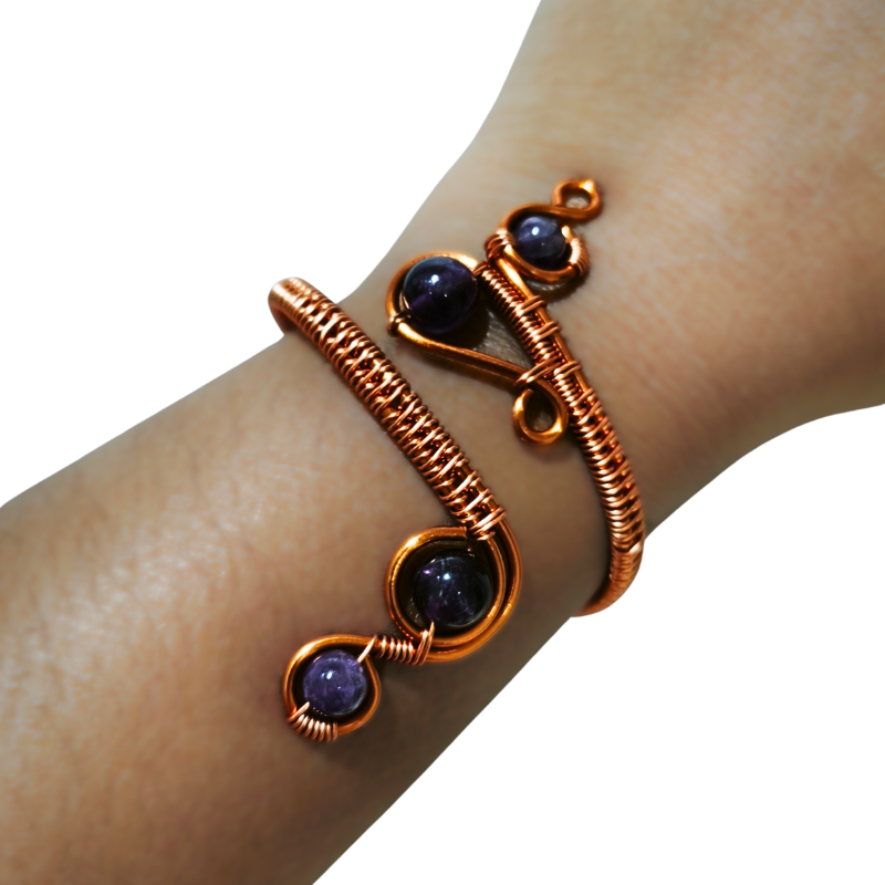 Sway Copper Bangle with Amethyst