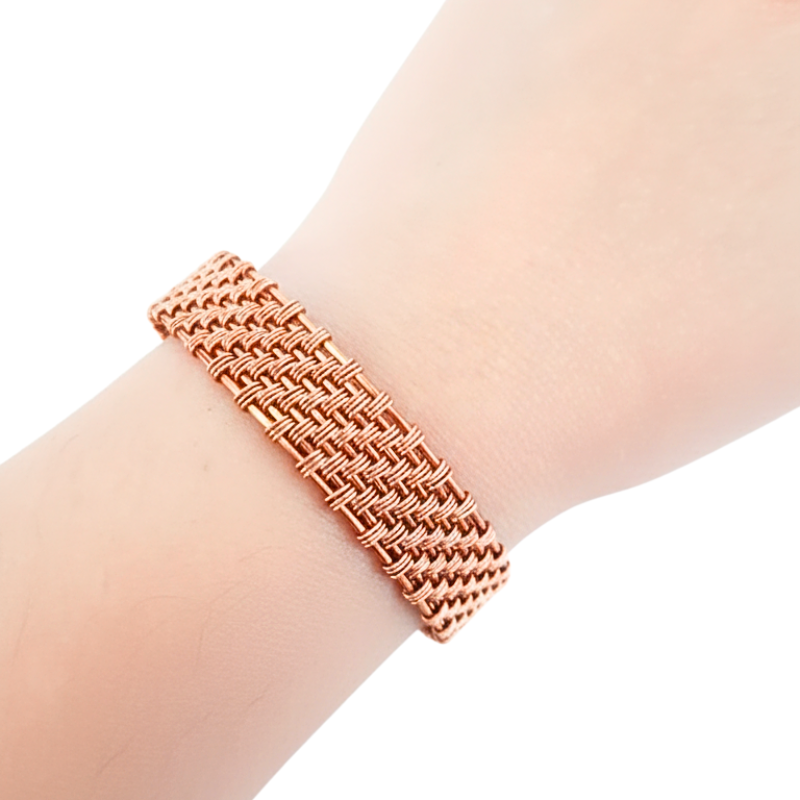 Woven Unisex Cuff Copper Bangle