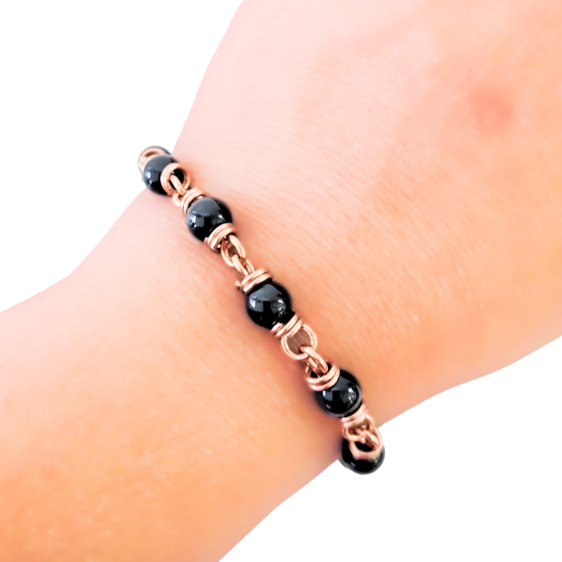 Copper Bracelet featuring Black Agate