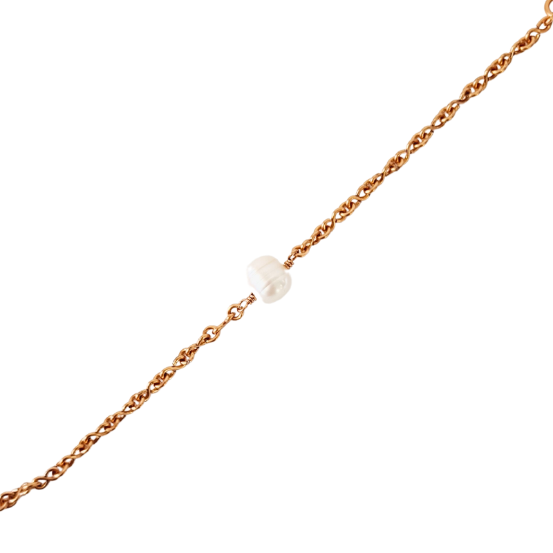 Adjustable Pure Copper Bracelet with Genuine Freshwater Pearls