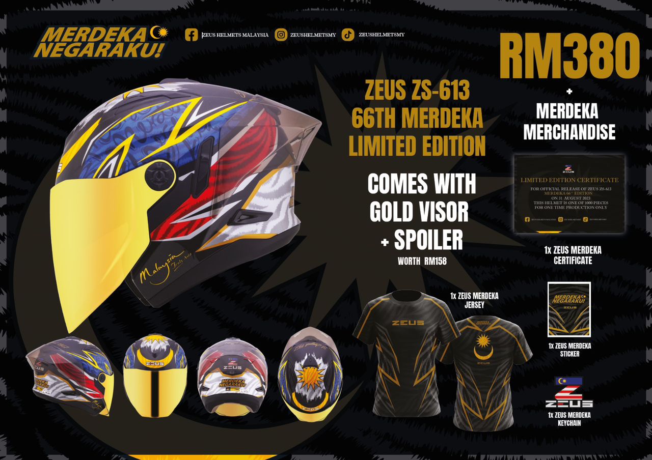 Zeus Merdeka Edition: Unleashing Malaysian Pride with the Limited Edition Hybrid Helmet