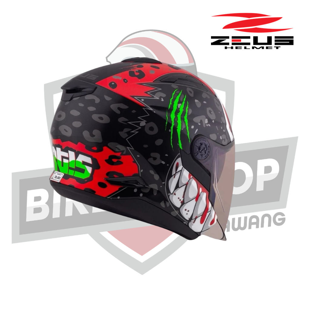 ZEUS Helmet ZS-613 Metallic Black AJ39 Red – Bikers Stop Rawang 